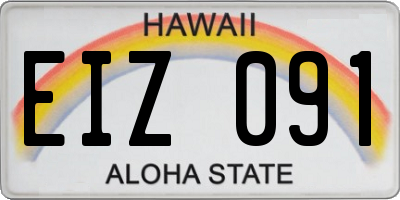 HI license plate EIZ091