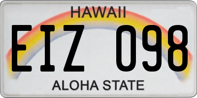 HI license plate EIZ098