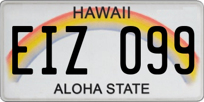 HI license plate EIZ099