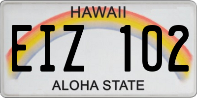 HI license plate EIZ102