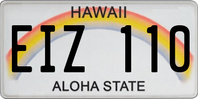 HI license plate EIZ110