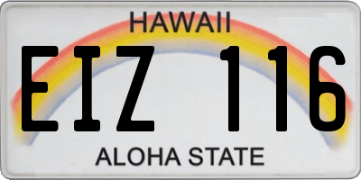 HI license plate EIZ116