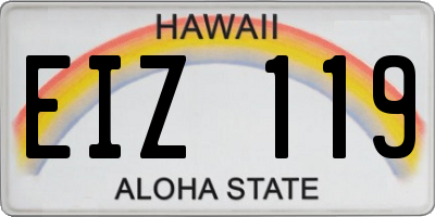 HI license plate EIZ119