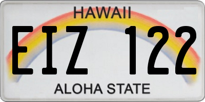 HI license plate EIZ122