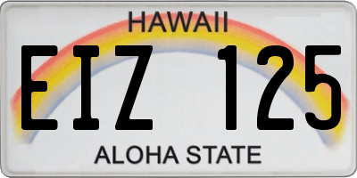 HI license plate EIZ125