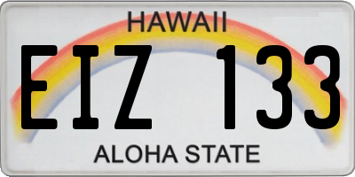 HI license plate EIZ133