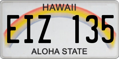 HI license plate EIZ135