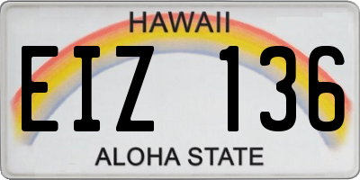 HI license plate EIZ136