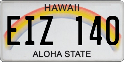 HI license plate EIZ140