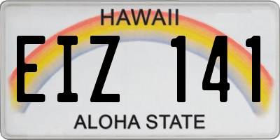 HI license plate EIZ141