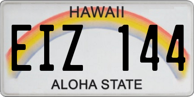 HI license plate EIZ144