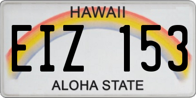 HI license plate EIZ153