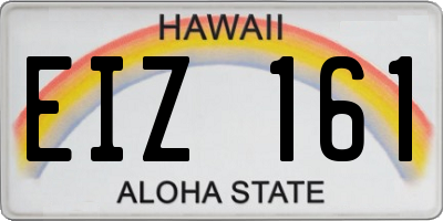HI license plate EIZ161