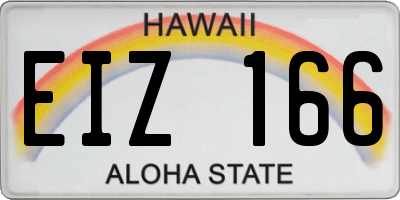 HI license plate EIZ166