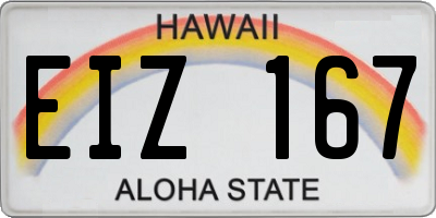 HI license plate EIZ167
