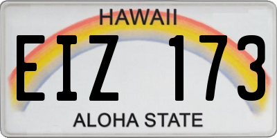 HI license plate EIZ173