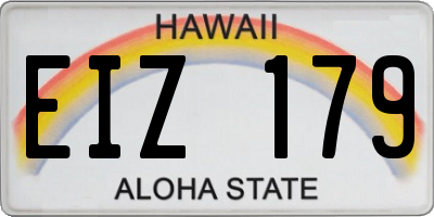 HI license plate EIZ179