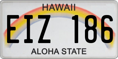 HI license plate EIZ186
