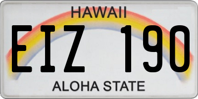 HI license plate EIZ190