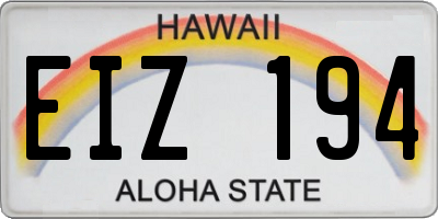 HI license plate EIZ194