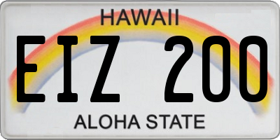 HI license plate EIZ200