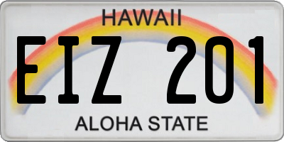 HI license plate EIZ201