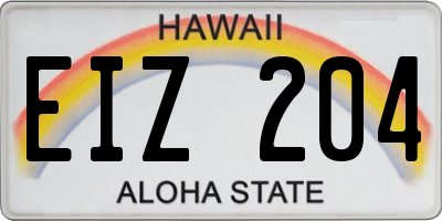 HI license plate EIZ204