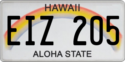 HI license plate EIZ205