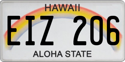 HI license plate EIZ206