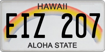 HI license plate EIZ207