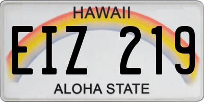 HI license plate EIZ219
