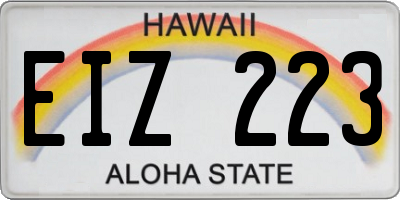 HI license plate EIZ223