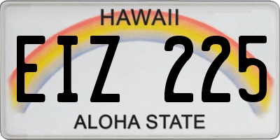 HI license plate EIZ225