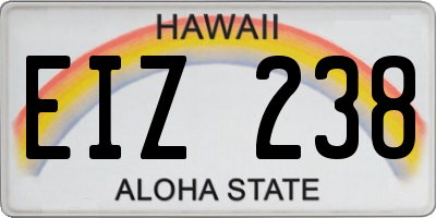 HI license plate EIZ238