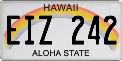HI license plate EIZ242