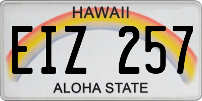 HI license plate EIZ257