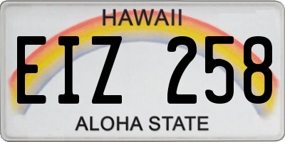 HI license plate EIZ258