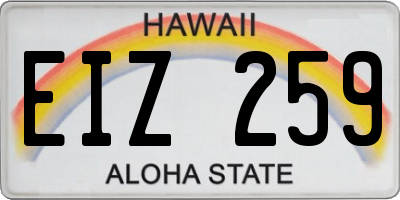 HI license plate EIZ259