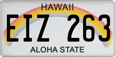 HI license plate EIZ263