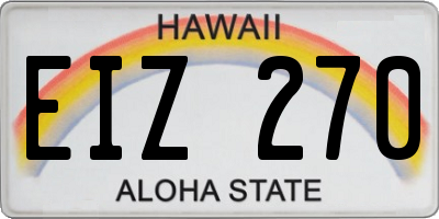 HI license plate EIZ270