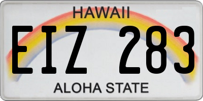 HI license plate EIZ283