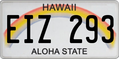 HI license plate EIZ293