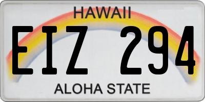 HI license plate EIZ294