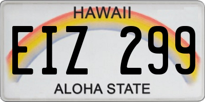 HI license plate EIZ299