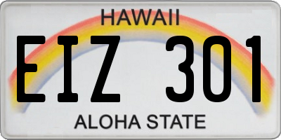 HI license plate EIZ301