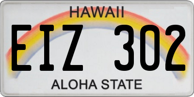 HI license plate EIZ302