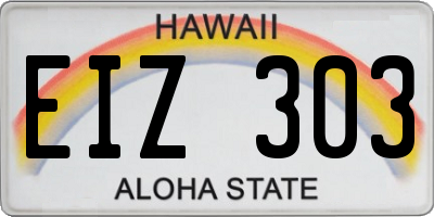 HI license plate EIZ303