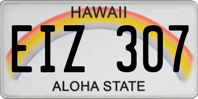 HI license plate EIZ307
