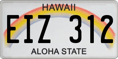 HI license plate EIZ312