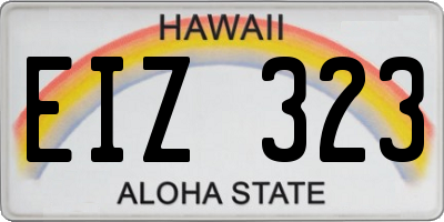 HI license plate EIZ323